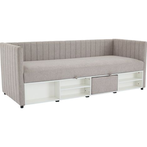 Letto divano con contenitore 80 x 200 cm Tessuto Tortora - LAOZIA