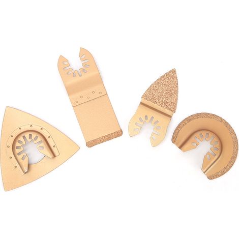 Outil multifonction oscillant universel à lames de scie (lot de 4) pour la coupe du bois, du plastique et des métaux tendres. (1/5)
