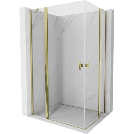 Mexen Mist Duo Duschkabine zum Schwenken 110 x 95 cm, transparent, gold - 8A4-110-095-50-00