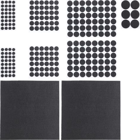 Felt Pads, Pack of 240, Self-Adhesive, Anti-Slip, Floor Protectors, Various Sizes, Black (1/4)