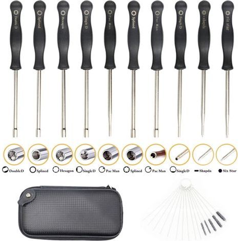 Set de 12 Outils de Réglage de Carburateur Réglage Tronçonneuse Tournevis Reglage Carburateur Tronconneuse 2 Temps Tournevis Pacman/Single D pour Poulan Husq STHIL Echo Débroussailleuse (1/5)