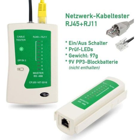 Testeur De Câbles - RJ45 RJ11 - Balayage Automatique - Diagnostic Réseau Téléphonique - 1 Pièce (1/4)