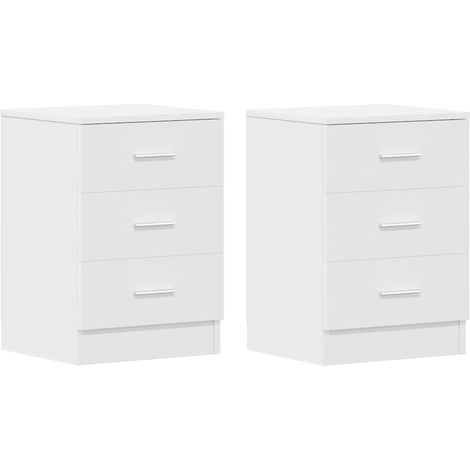 Maison Exclusive - Nachttische 2 Stk. Weiß 38x35x56 cm Holzwerkst