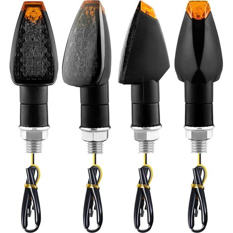 Feux Clignotants à LED Pour Moto 4 PièCes, Feux Clignotants 12 / 24V Pour Clignotants à LED GéNéRaux, Feux de Voiture, Feux de Moto Pour le Jour et La Nuit Avec Voyant LED (1/4)