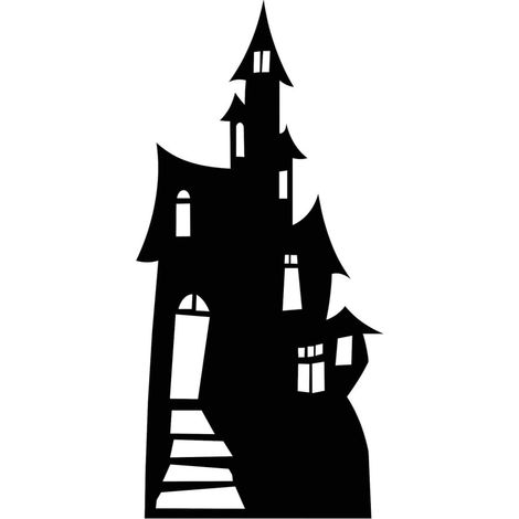 Figurine en carton Maison ou château hantée (ombre - silhouette ) - 98 cm (1/4)