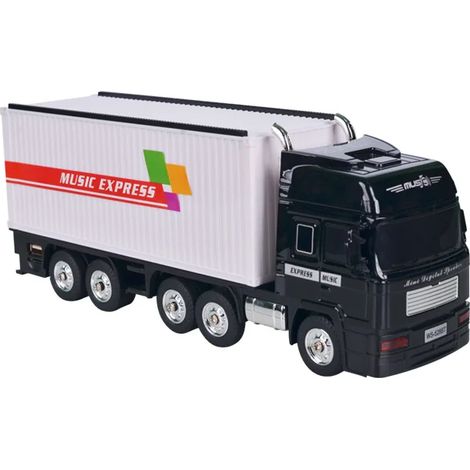 Enceinte stéréo sans fil Bluetooth en forme de camion avec emplacement pour carte TF, port USB, radio et batterie rechargeable. (1/2)