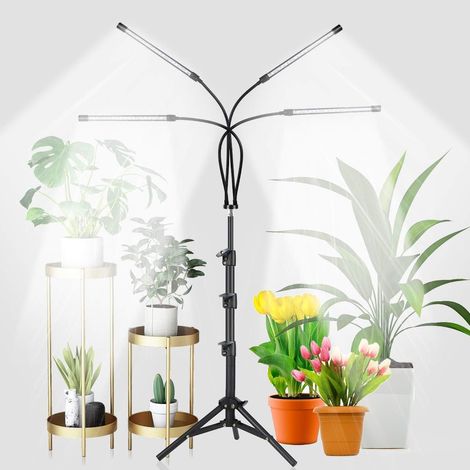 Lampe de Plante 168 LED Lumière rouge et blanche chaude Lampe de Croissance pour Plantes avec Trépied Lampe Led Horticole pour Semis Spectre Complet Avec 3 Modes de Minuterie 10 Niveaux Dimmables