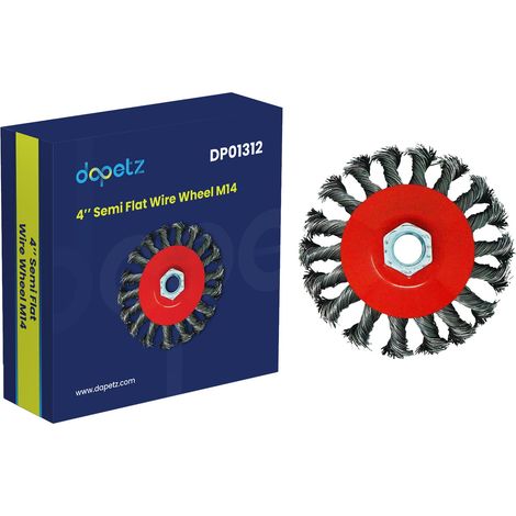 Dapetz ® Twist Knot Semi Flat Wire Wheel Cup Brush 100mm Knotted Carbon Steel Thread Wire M14 Angle Grinder for Removal Weld Cleaning and Sanding 1PCS (1/5)