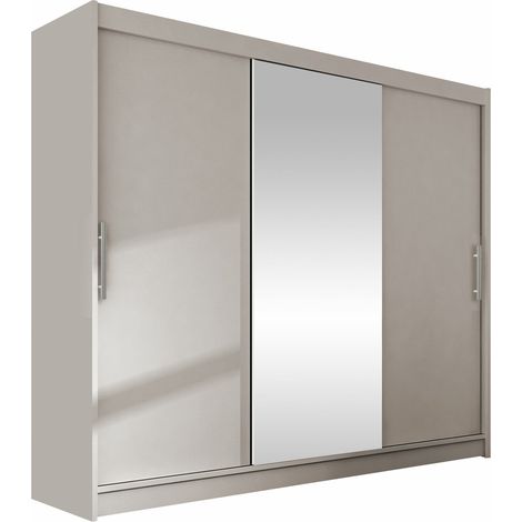 Armario Closico 122, Cachemira, 215x250x58cm, Puertas de armario: Correderas, Número de estantes: 9 (1/4)