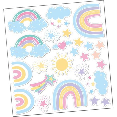 Stickers muraux décoratifs arc en ciel Totority autocollants (1/5)