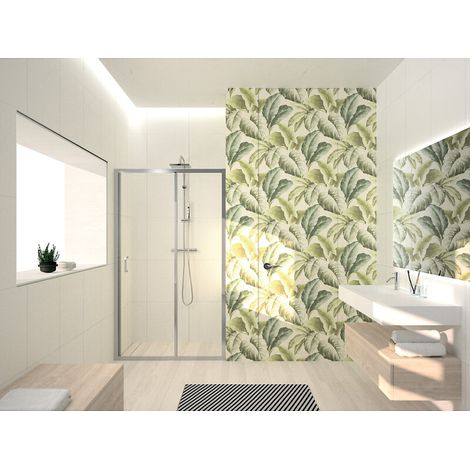 Porte de douche Ocean 2P (Ext. 114-120 cm) avec verre transparent et profilés silver - NOVELLINI DIFFUSION FRANCE