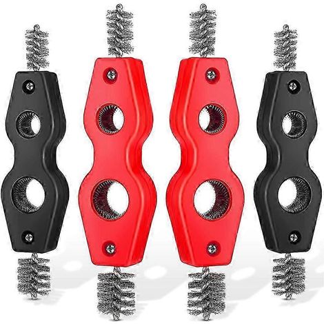 Lot de 4 brosses de nettoyage pour tuyaux en cuivre, nettoyant intérieur et extérieur pour filetages de tuyauterie. (1/5)