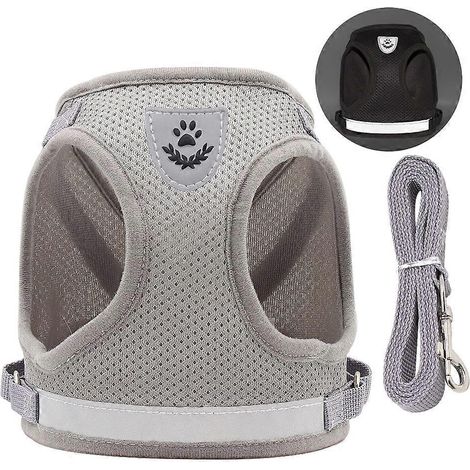 Harnais pour chat, gilet pour chat avec laisse, harnais réglable pour petits chats et chiens, harnais anti-fugue pour chat avec laisse (M) (1/5)