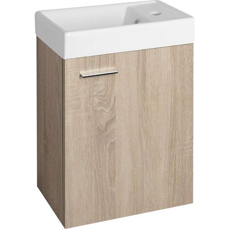 Aqualine Zoja - Waschtischunterschrank 40x22 cm, Platin-Eiche 51049DP-02 (1/4)