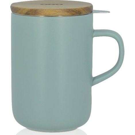 OGOLIVING - TISANIERE GRIS PERLE COUVERCLE BOIS 47.5 CL (1/5)