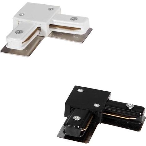 Conector Tipo L para Carril Monofásico Aluminio Blanco