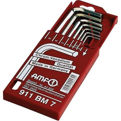 AMF Jeu de tournevis d'angle 911BM 7 pièces dans cassette coulissante - 44826 (1/4)