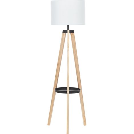 Floor Lamp BLUFF Pine Wood White (1/5)