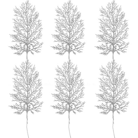 feuilles de Noël creuses pour sapin, feuilles artificielles à suspendre-40x18cm-Silver