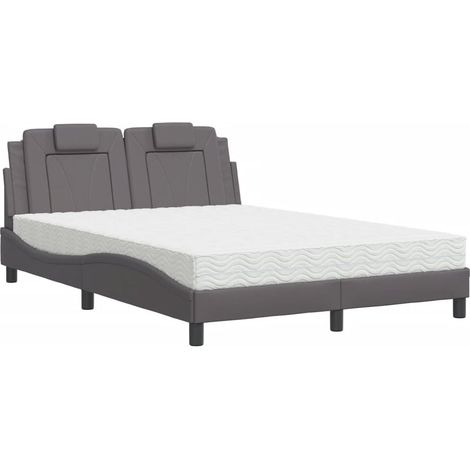Maison Exclusive - Bett "Viana" mit Matratze Grau 120x200 cm Kuns