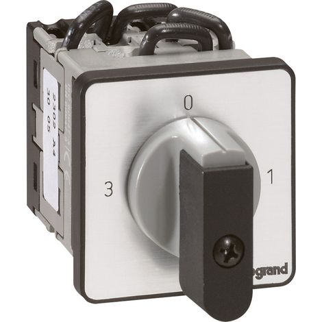 Commutateur à cames 3 directions avec position arrêt PR12 - 2P - 6 contacts - fixation par vis sur porte - LEGRAND (1/2)