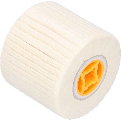 Roue de polissage en feutre de laine 120x100mm pour acier inoxydable (1/5)