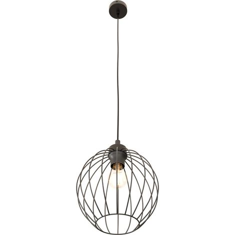 Lampada a sospensione Nando in acciaio nero opaco (1/5)