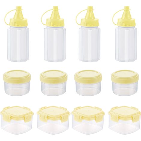 Bouteille À Sauce Mini - 12 Pièces - Capacité 60 ml - Couvercle Étanche - Pour Pique-Nique Barbecue Cuisine Extérieure (1/5)