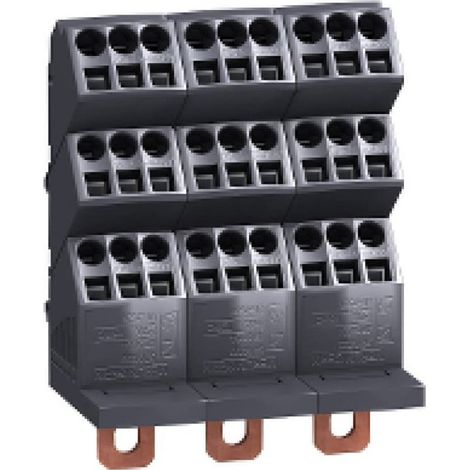 Blocco di distribuzione LINERGY 250A 3P IPxx B con 9 uscite per fase e altezza 140 mm (1/2)