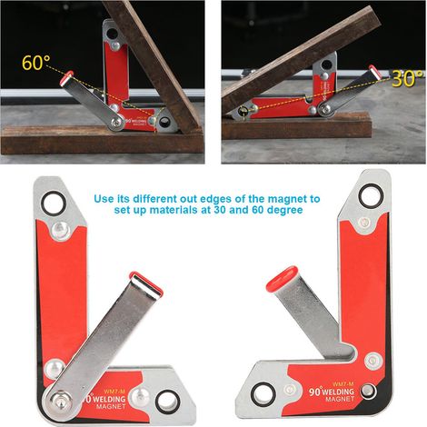 2 Stück magnetische Schweißklemmen, Magnethalter mit Griff, 30/60/90 Grad (1/5)