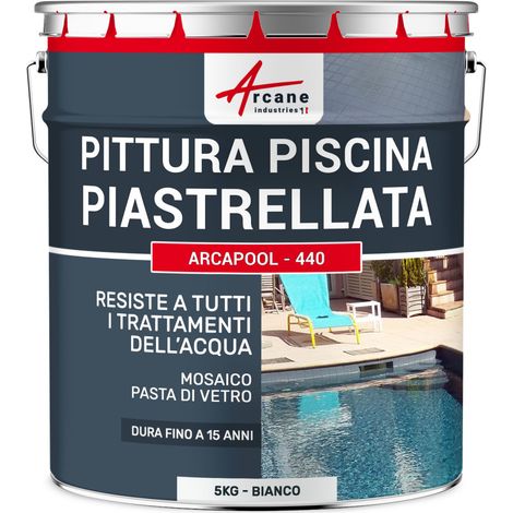 Vernice per bordo piscina, per piastrelle della piscina - ARCAPOOL - 440 - 5 kg (fino a 15m² per 2 strati) Bianco - ARCANE INDUSTRIES (1/5)