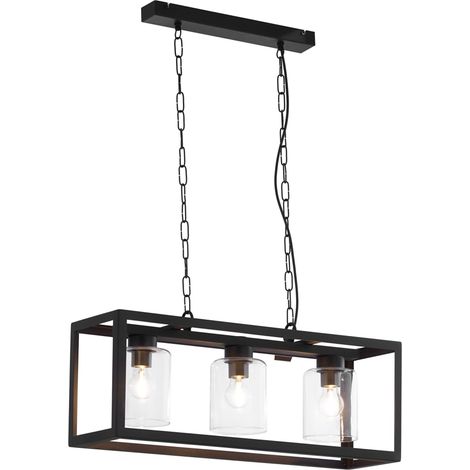 Lampada a sospensione loft nera 3xE27 MACARI Jupiter (1/3)