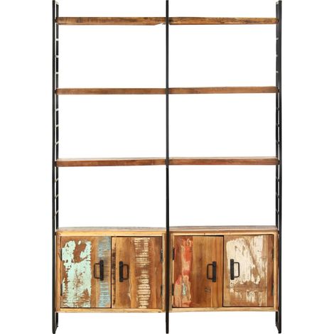 Maison Exclusive - Libreria a 4 Livelli Legno Massello di Recupero 124x30x180 cm (1/5)