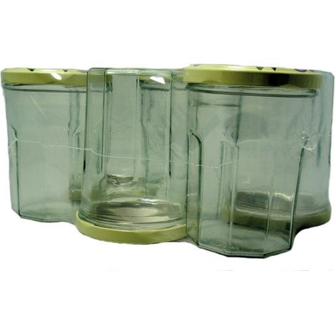 bj Pack Fruchtige Einmachgläser 6 Glasbehälter 385 ml mit dekorativen Fruchtmotiven
