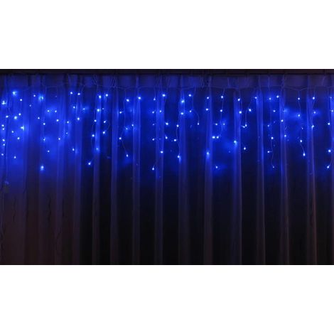 Decorazione luminosa blu per esterni - 100 LED in totale, altamente resistente agli agenti atmosferici, a risparmio energetico, con portalampada - IP44. (1/5)