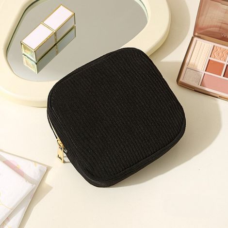Lot de 2 étuis pour serviettes hygiéniques, tampons et culottes menstruelles, pochettes de rangement pour serviettes hygiéniques, coffret cadeau pour jeunes filles, noir (1/4)