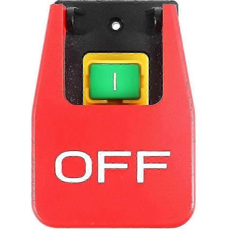Interrupteur à bouton-poussoir d'arrêt d'urgence 16 A avec couvercle rouge et protection contre les sous-tensions/coupures électromagnétiques Zekai (1/5)