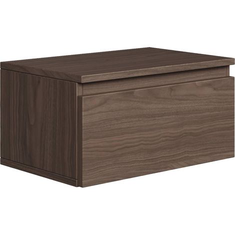 Table de Nuit Suspendue Largeur 49 cm Effet Noyer Design Élégant Finition Imitation Bois avec Étagère Spacieuse Capacité 8 kg Idéale Chevet Chambre Adulte pour Intérieurs Modernes (1/5)