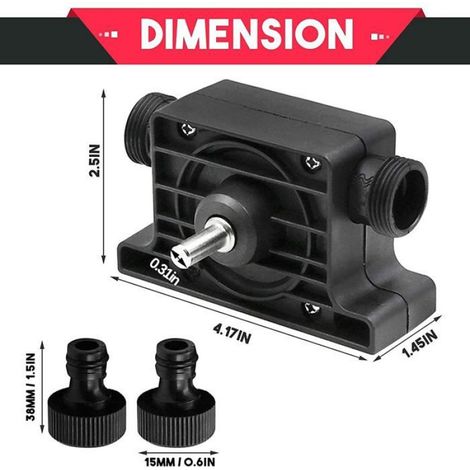 Pompe sur Perceuse Eau Huile, Perceuse électrique Embout Pompe Fioul Gasoil, Huile Forage Auto AmorçAnte Raccords (1/4)