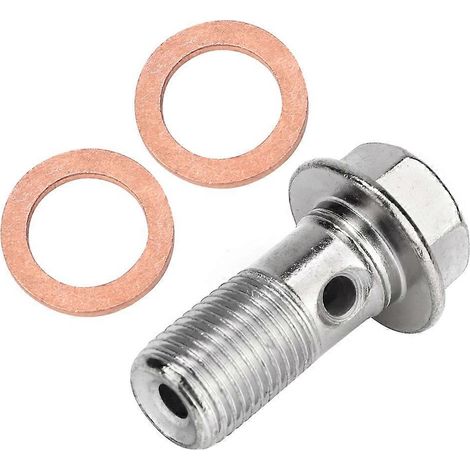 Vis de 10 mm M10x1,00 pour durite de frein de moto, compatible avec Suzuki, Honda, Kawasaki et Yamaha. (1/5)