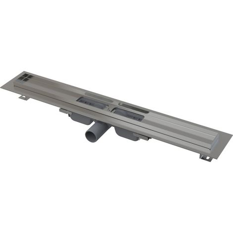 Alca - Canalina doccia Low 95 cm, con bordo per griglia forata, acciaio inox APZ101-950 (1/2)