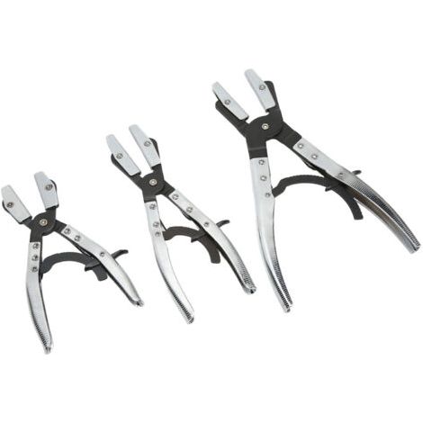 FOREHILL Lot de 3 pinces à pincer pour tuyaux, verrouillage automatique, longueur 8 po, 10 po, 12 po, en acier au carbone pour liquide de refroidissement, radiateur, conduites de carburant (1/4)