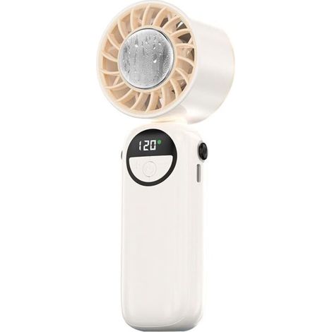 Tragbarer Nackenventilator leise USB Halsventilator wiederaufladbar mit 6 Geschwindigkeitsstufen klappbar für Home Office, Sport & Outdoor, Weiß (1/5)