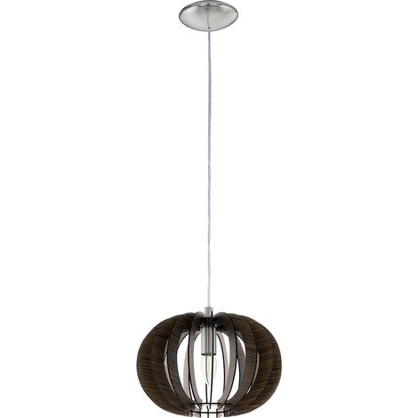 Lampadario Industrial Stellato 1 1 Luce E27 Acciaio Legno Marrone D30