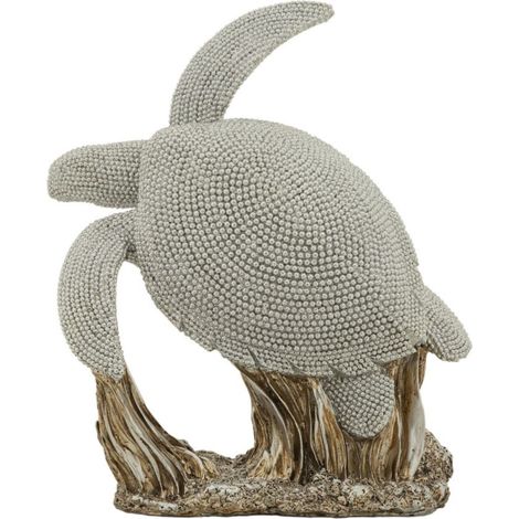 Scultura tartaruga Sparky in resina argento (1/5)