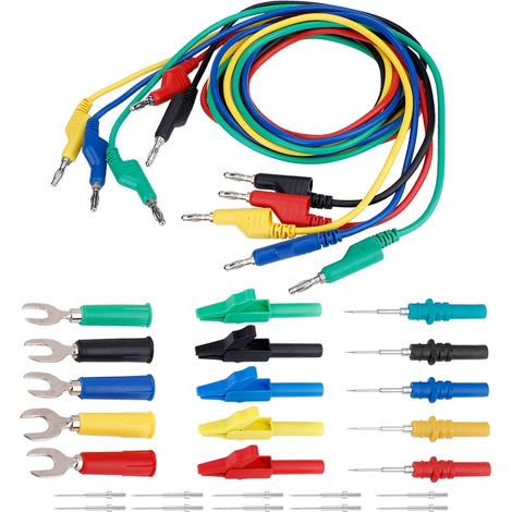4-mm-Bananenstecker-Messleitungssatz für Multimeter, Krokodilklemme und U-Sonde (P1036B)