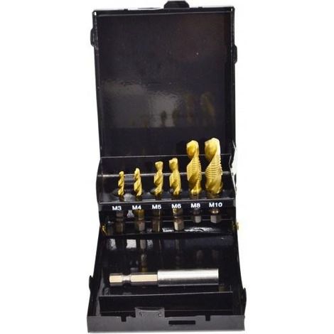 Awtools Juego de brocas 7 piezas con revestimiento de titanio amarillo