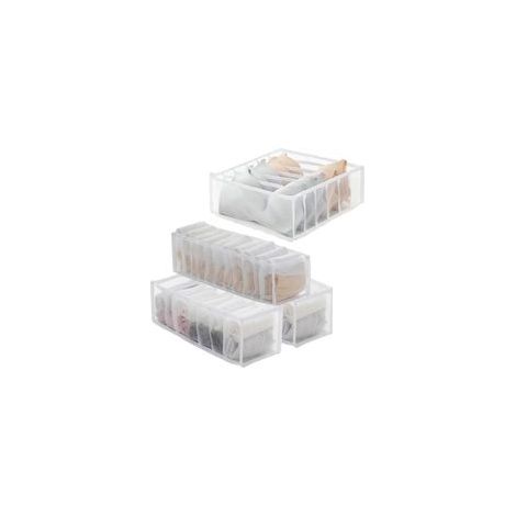 Lot de 4 organiseurs de sous-vêtements pliables - Organisateur de tiroirs - Organisateur de penderie - Boîtes de rangement pour sous-vêtements, chaussettes, cravates, ceintures (1/5)