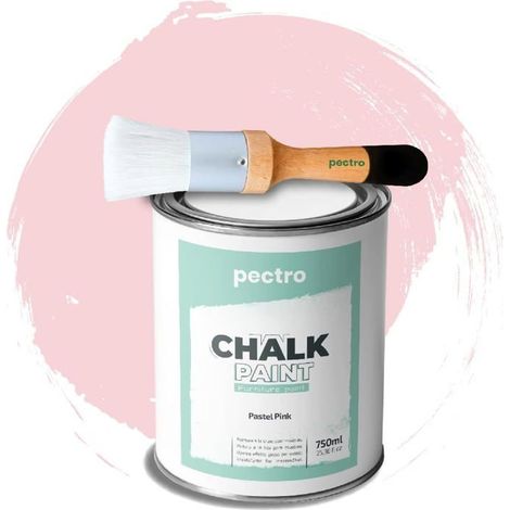 Vernice a Gesso - PECTRO - ROSA PASTEL - 750ml - Pennello in Legno - Finitura Opaca
