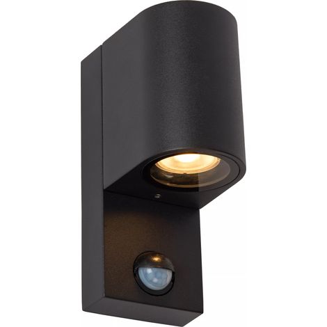 Applique esterna nera con sensore GU10 7W ZARO Lucide (1/5)